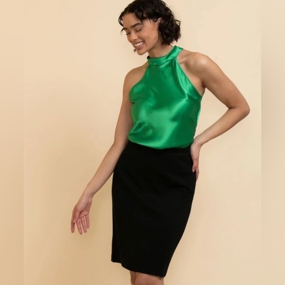 Tash + Sophie Satin High Neck Halter Blouse - Picture 3 of 8